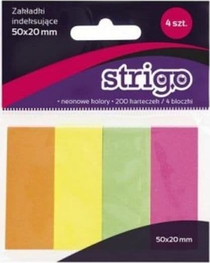 Sticky notes 50x20mm 200K neon STRIGO