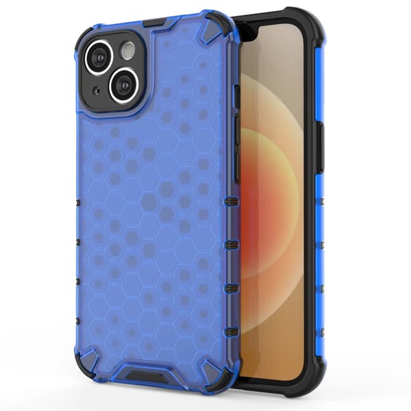 Honeycomb cover til iPhone 14 Plus pansret hybridcover blå