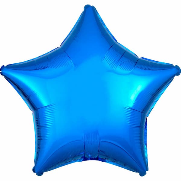 Metallisk blå stjernefolieballon 48cm 9914070