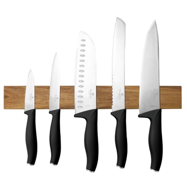 SÆT MED 5 KØKKENKNIVE MED STRIP BERLINGER HAUS BH-2943 MAT SORT