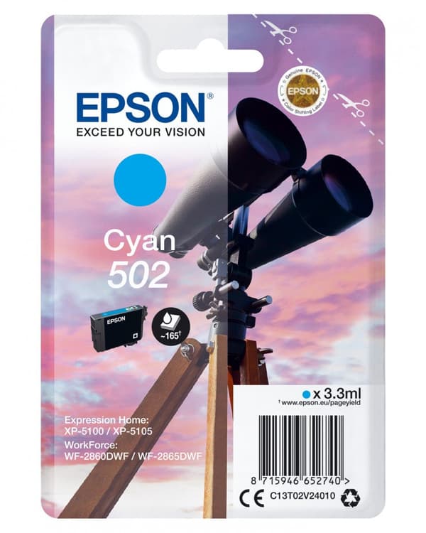 Epson bläckpatron cyan 502 T 02V2