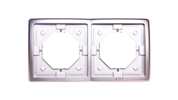 Simon Basic Standard Dobbelt stænktæt ramme IP44 med satinpakning BMR2B/29