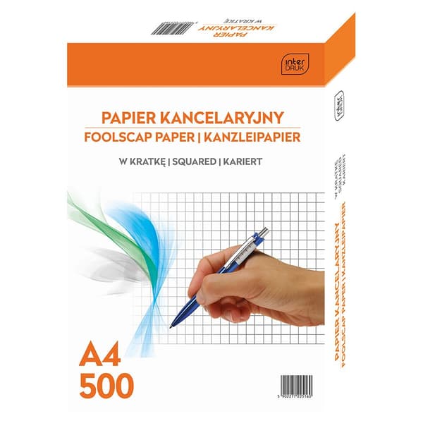 Kontorspapper A4/500K rutat