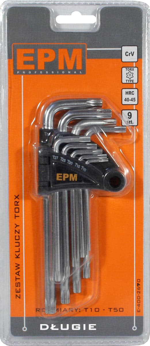 TORX-AVAINSARJA L-TYYPPI T10-T50 9KPL. PITKÄ
