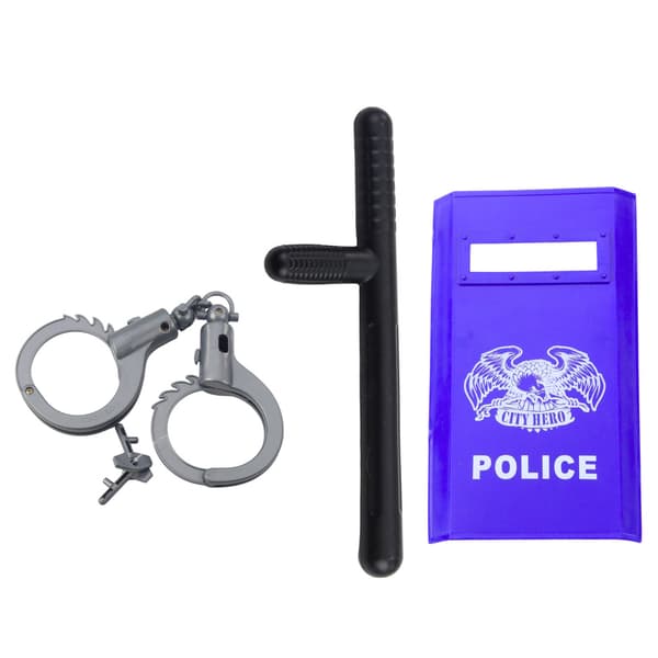Poliisisetti lapsille Kypärä Ase Käsiraudat Tarvikkeet 9 kpl.