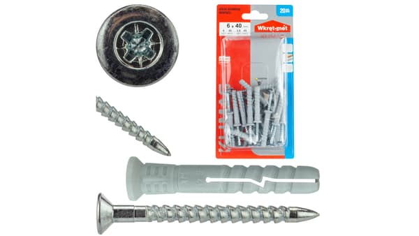 SM 6x40 /20kpl/vasaroitu laajennusliitin /