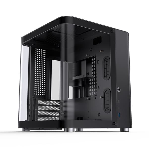 Jonsbo TK-1 2.0 Micro-ATX-chassi, härdat glas - svart