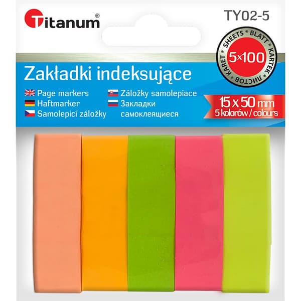 Indeksfaner fluo 15x50mm 5x100 ark