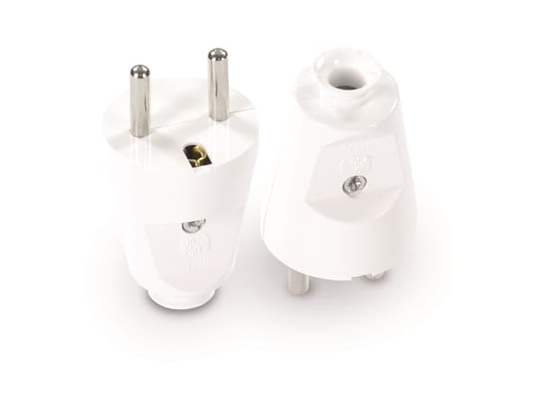LIGE AFTAGELIGT STIK 2P+J, 16A, 250V HVID
