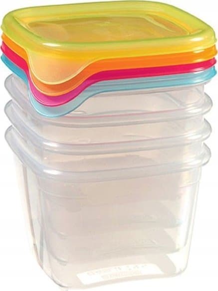 CURVER SET MED BEHÅLLARE FRESH&GO 4X0,45L /TRANSPARENT/ MIX
