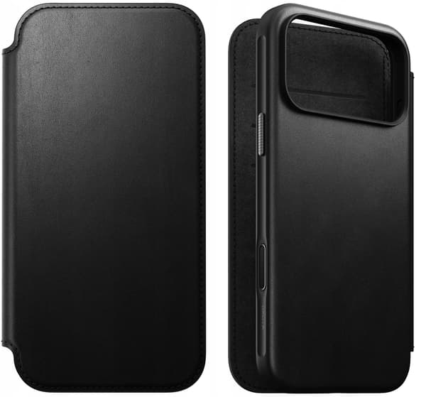Nomad Modern Leather Folio, svart - iPhone 17 Pro