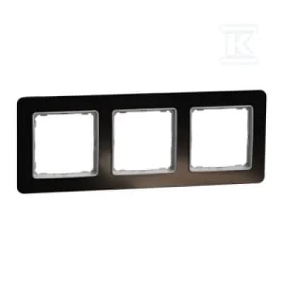 Schneider Electric Sedna Elements, 3-fags ramme, sort glas