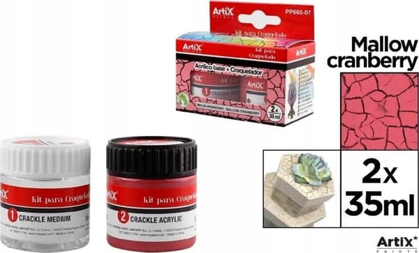 Akrylmaling hindbær + skade 2x35ml
