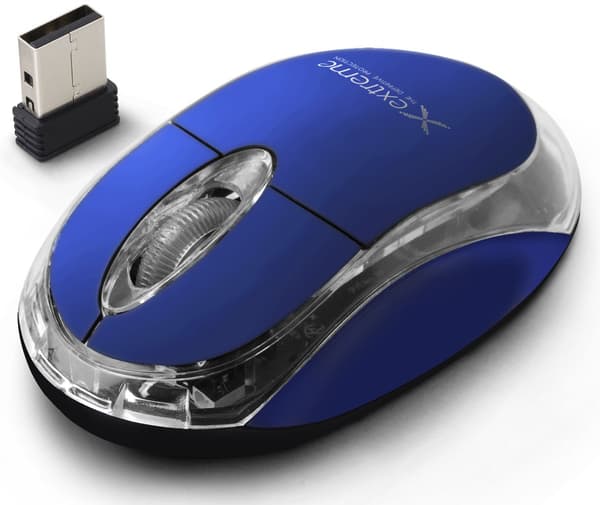 EXTREME TRÅDLÖS 2.4GHZ OPTISK MUS 3D USB HARRIER BLÅ