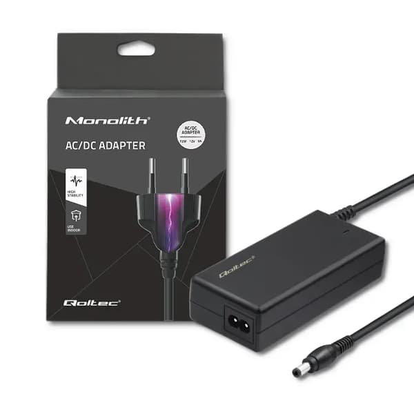 Qoltec 72W 12V 6A 5.5*2.1 AC-adapter