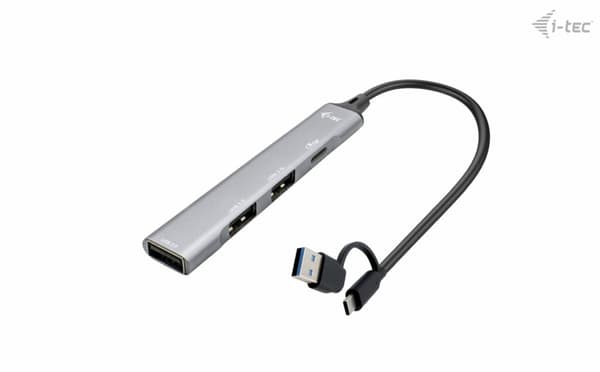 I-TEC USB-A/USB-C metallinen HUB 1x USB-C 3.1 + 3x USB 2.0