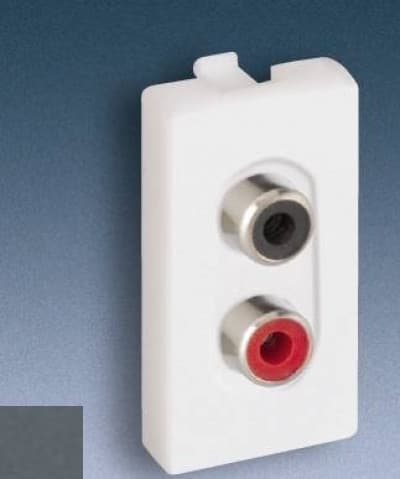 Simon Connect Stikdåse K45/2 højttaler 2xRCA /Cinch/ grå grafit K101B/14