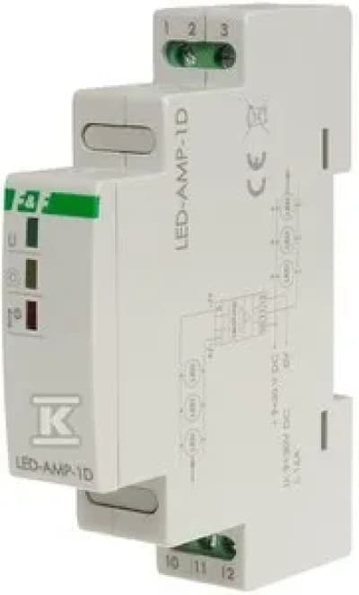 12/24V DC LED-valaistuksen tehosignaalin vahvistin LED-AMP-1D DIN-kiskoon