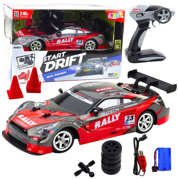 Drift Bil Racing RC Rød Sort 30km/t 1:16