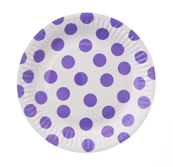 GoDan Paperilautaset Laventeli pilkullinen 18cm 6kpl
