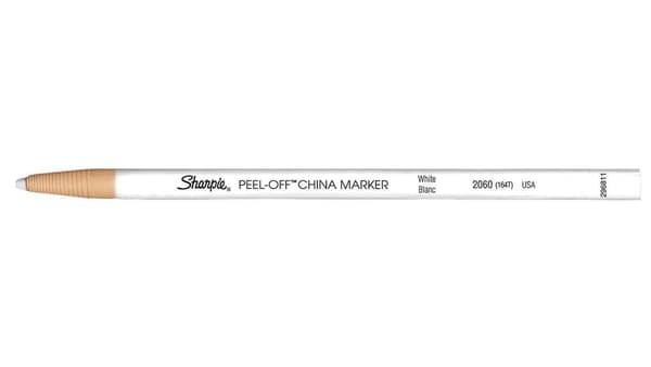Voksblyant Dermatograph Sharpie China hvid med spids 2.0mm