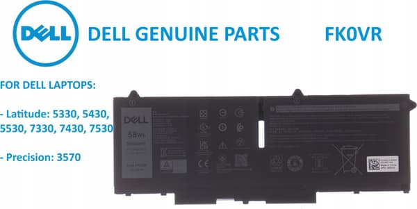 Dell 54Wh Lithium-ion batteri til Latitude og Precision bærbare computere