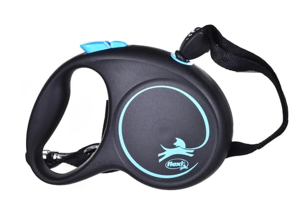 Hundkoppel Flexi BLACK DESIGN 5 m Blå Storlek M