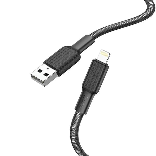 HOCO USB A - Lightning -kaapeli 2,4A X69 1 m mustavalkoinen