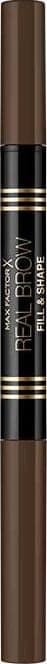 Max Factor Real Brow Fill & Shape Kaksipäinen Kulmakynä 03 Medium Brown 0.7g