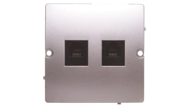 Simon Basic Telefonstik RJ12 Dobbelt Sølv Mat BMT2.02/43
