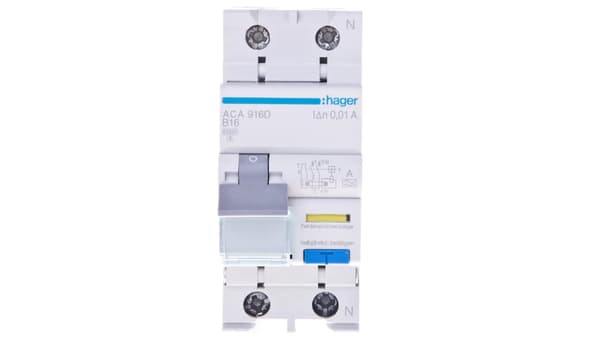 Hager Jordfelsbrytare 2P 16A B 0,01A typ A (ACA916D)
