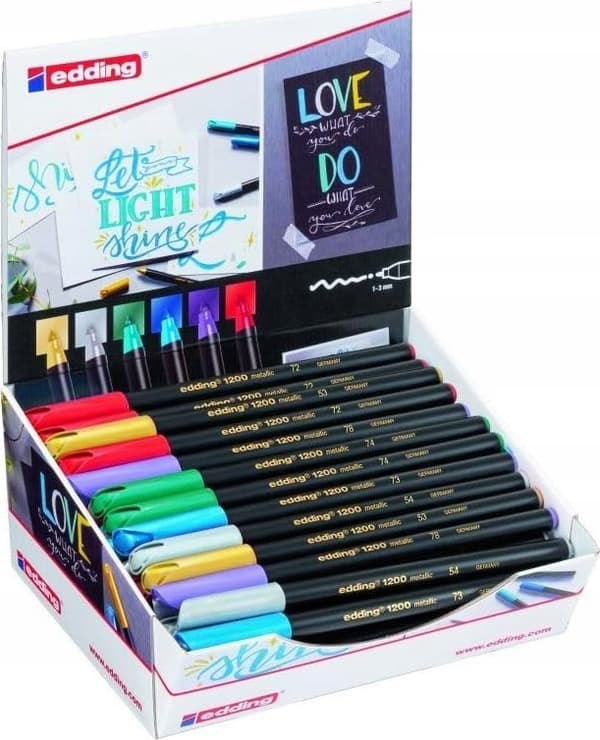 Edding Metallic pen e-1200 EDDING, display, 50 stk, farvemix