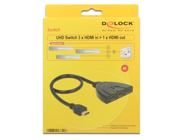 Delock HDMI UHD Switch 3 x HDMI in > 1