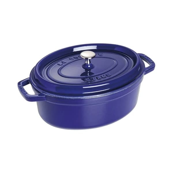 Staub Oval Cocotte, 29 cm mörkblå, gjutjärn