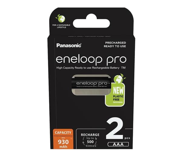 1x2 Panasonic Eneloop Pro Micro 930mAh AAA Ni-MH BK-4HCDE/2BE