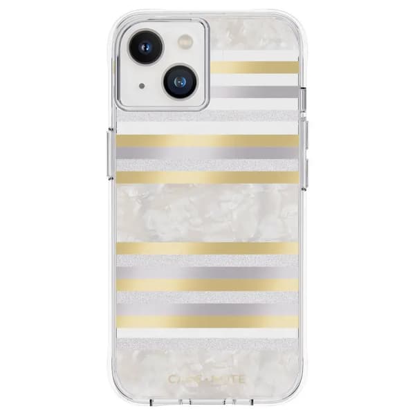 Case-Mate Pearl Stripes MagSafe - iPhone 14 Fodral Dekorerade Pärlränder