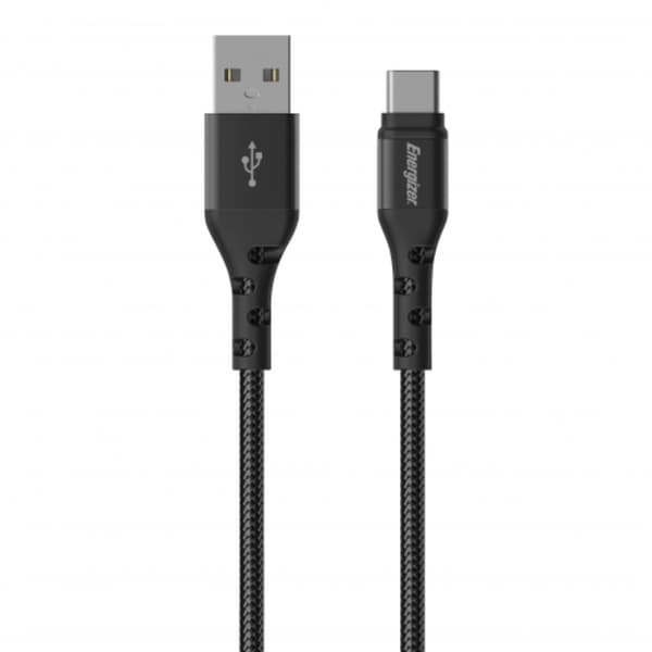 Energizer - USB-A til USB-C tilslutningskabel 2m (Sort)