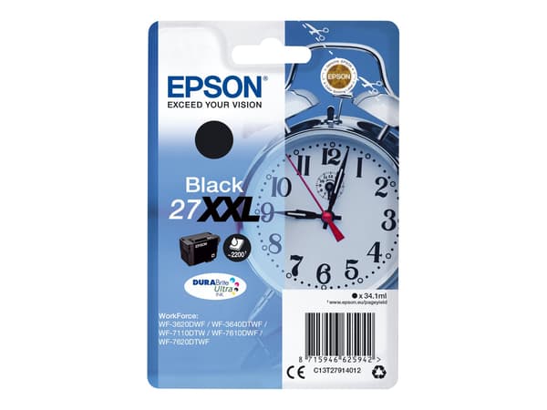 Epson 27XXL - XL - sort - original - blækpatron