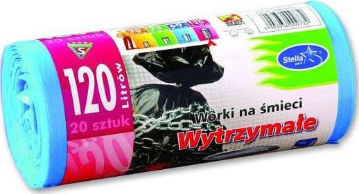 Stella Pack STELLA PACK Slitstarka soppåsar blå 120l, 20 stycken per rulle