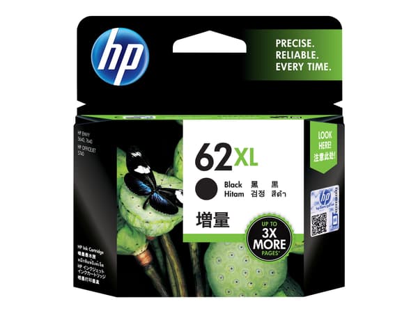 HP 62XL - Højtydende - sort - original