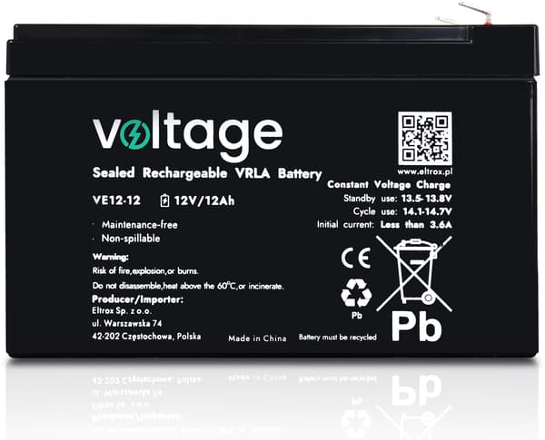 Batteri AGM Spænding 12V 12Ah VE12-12