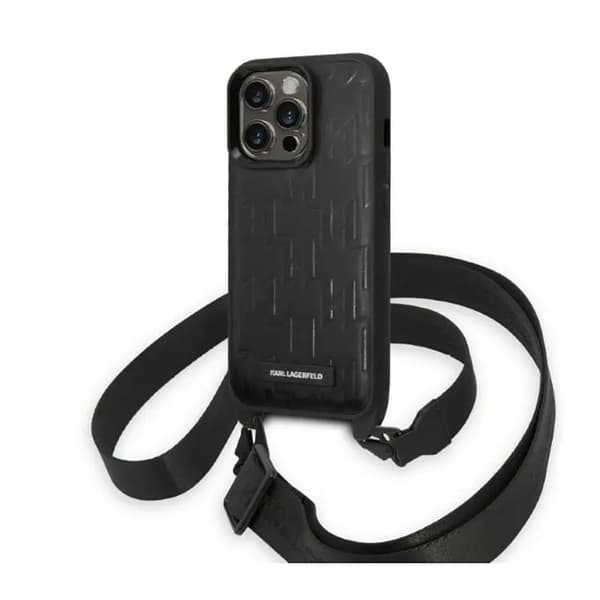 Karl Lagerfeld KLHCP14LSTMK iPhone 14 Pro 6.1\" Hardcase sort/sort Monogram Plaque Logo Rem