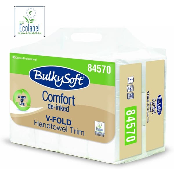 BulkySoft Comfort V-Fold Vikhandduk 2w Cellulosa Vit (12x250)