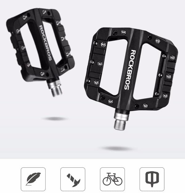 Rockbros 2017-12CBK Nylon-cykelpedaler – Sort