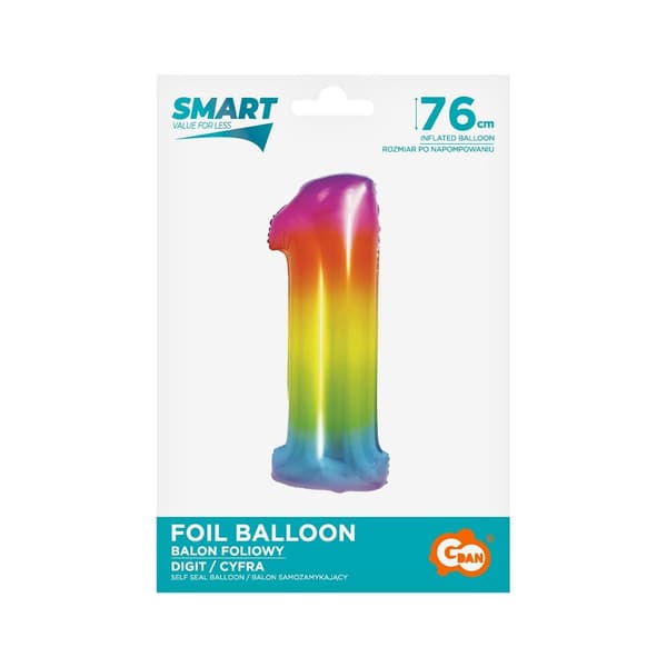 Folieballon Smart Nummer 1 fil 76cm CH-STC1