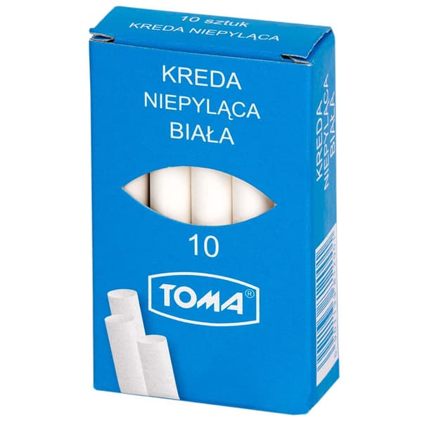 Skolkrita icke-förorenande vit 10 st TOMA