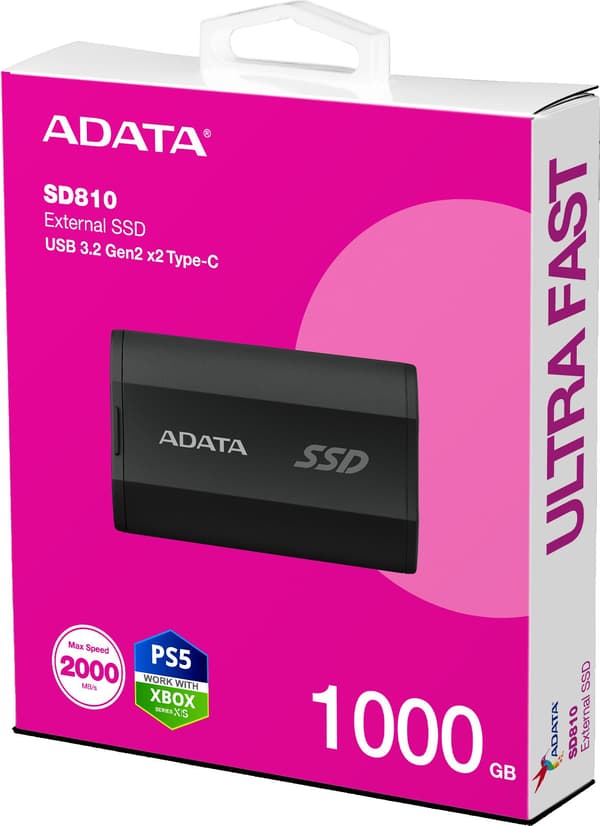SSD Extern SD810 1TB USB3.2C 20Gb/s svart