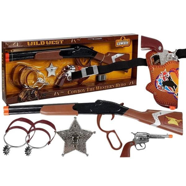 Cowboypistol, hagelgevär och tillbehör