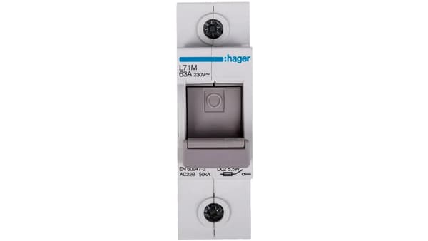 Sikringsadapter 1P 63A D02 L71M