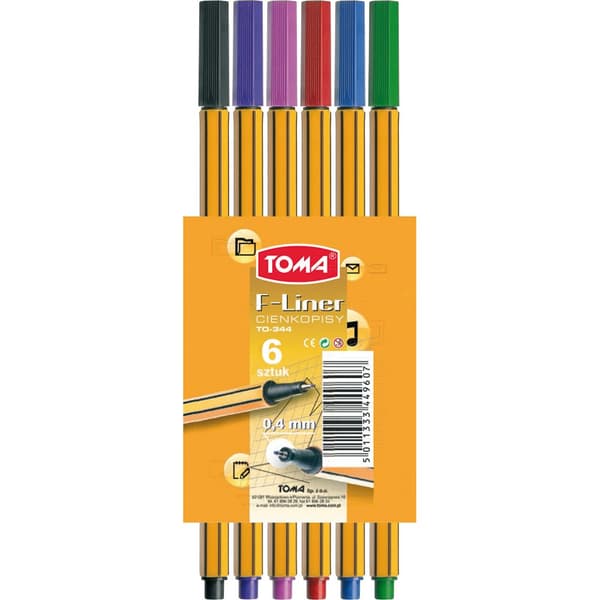 F-Liner 6 farver TOMA fineliner